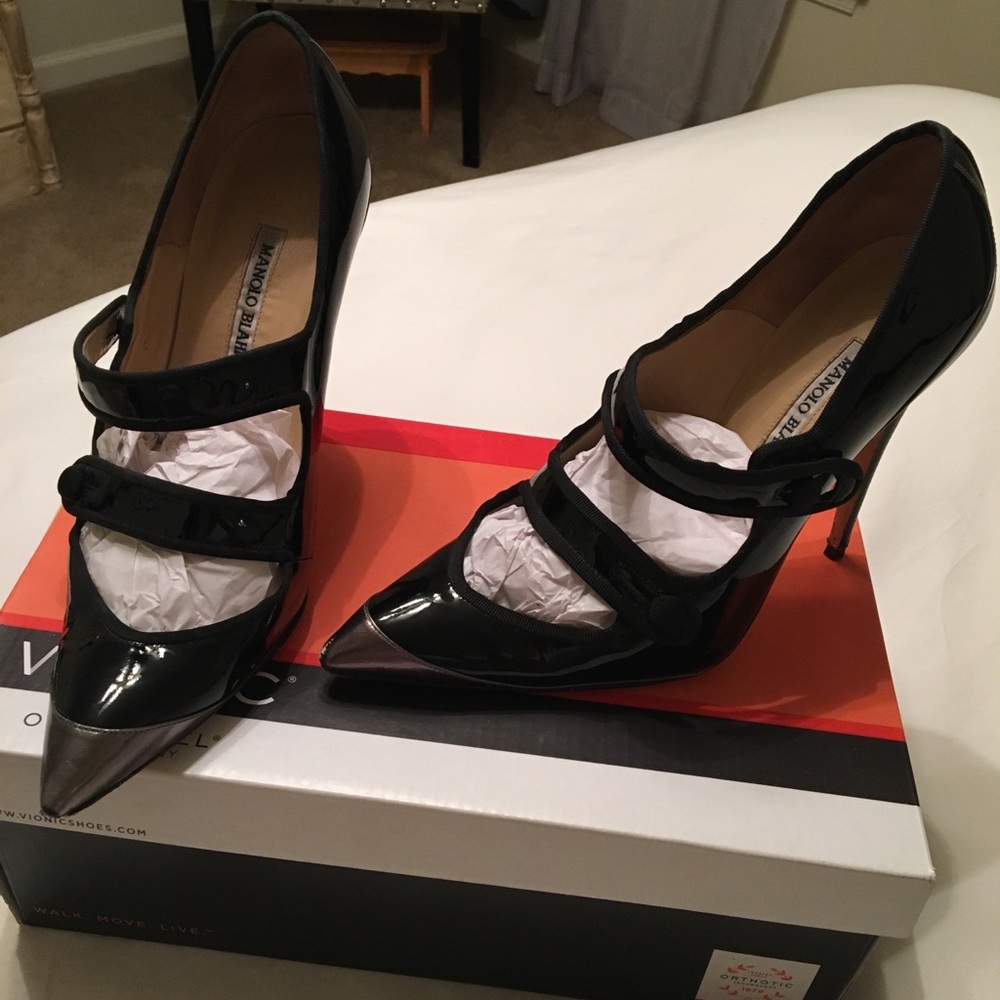 Manolo Blahnik Patent Mary Janes